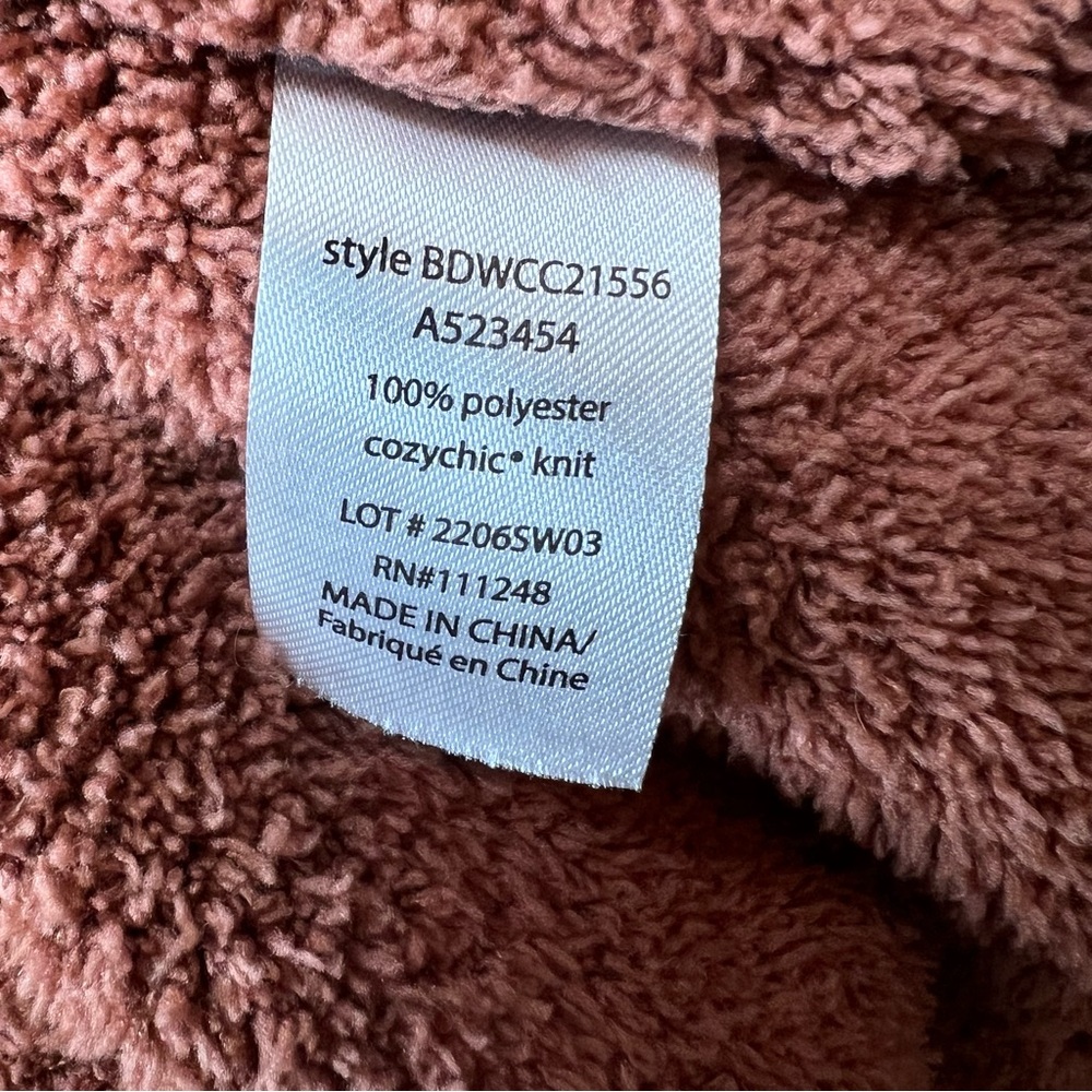 BAREFOOT DREAMS Plush Burnt Sienna Textured Open Cardigan, XL - Picture 9 of 9
